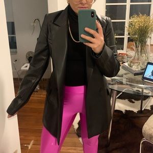 ZARA BLACK LEATHER BLAZER